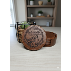 LEATHER COASTER SET (6)